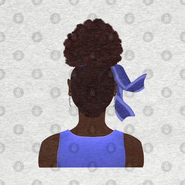 High Afro Puff Ponytail (White Background) by Art By LM Designs 